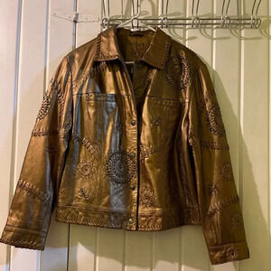 Chicos leather jacket size 1=medium in US NWOT